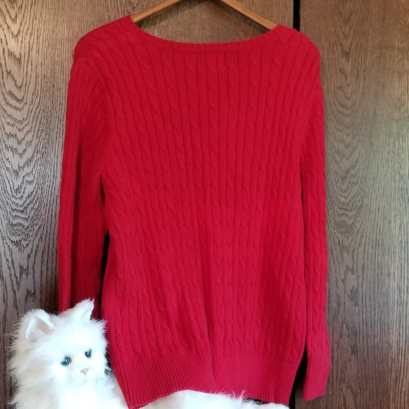 St. John's Bay  V neck red sweater - Picture 2 of 2